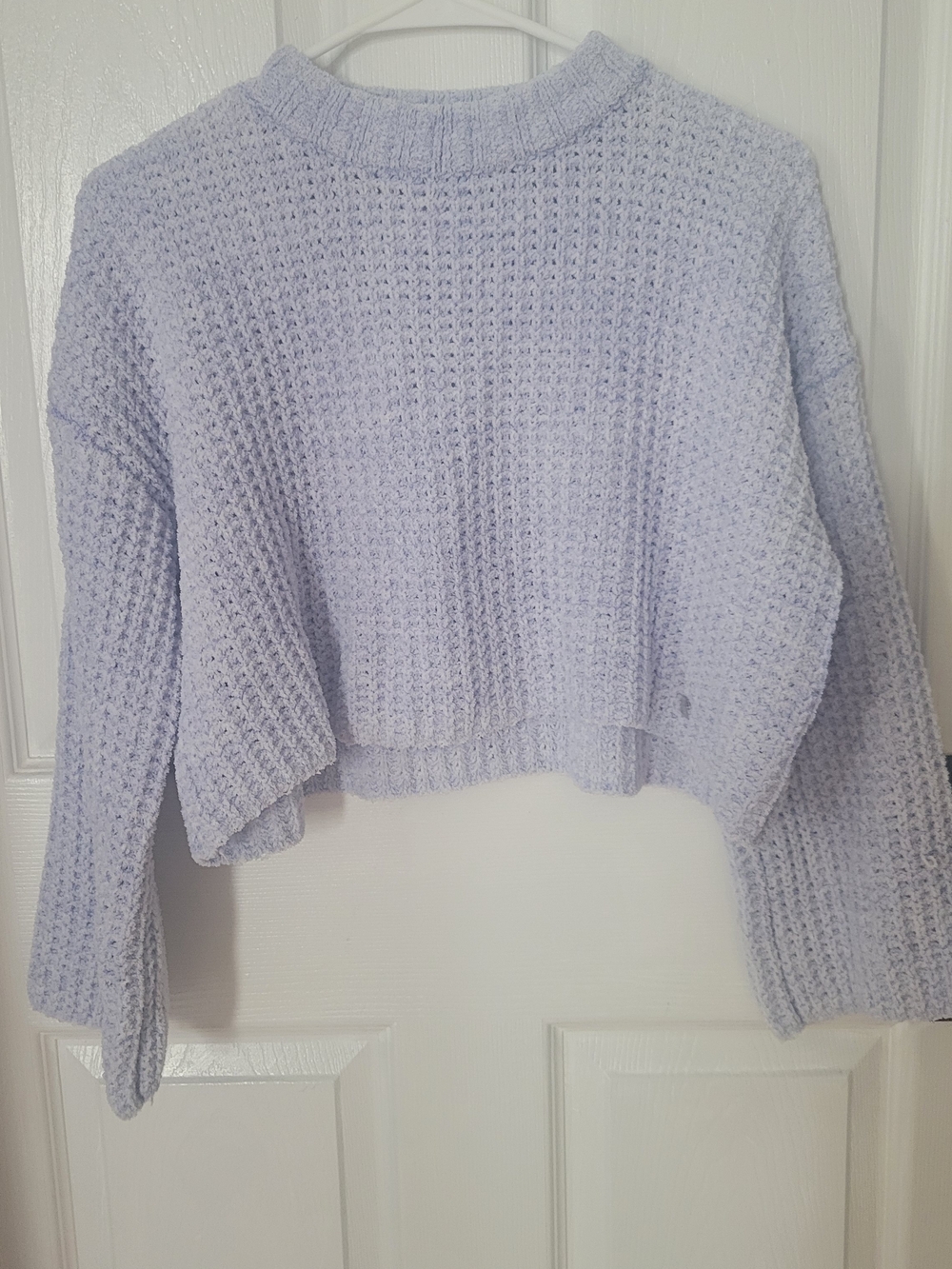 Cropped Lavender Knit Sweater